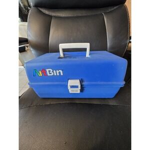 Vintage ArtBin by Flambeau Art Supply Storage Bin Box‎ 8299 Blue Double Tray USA